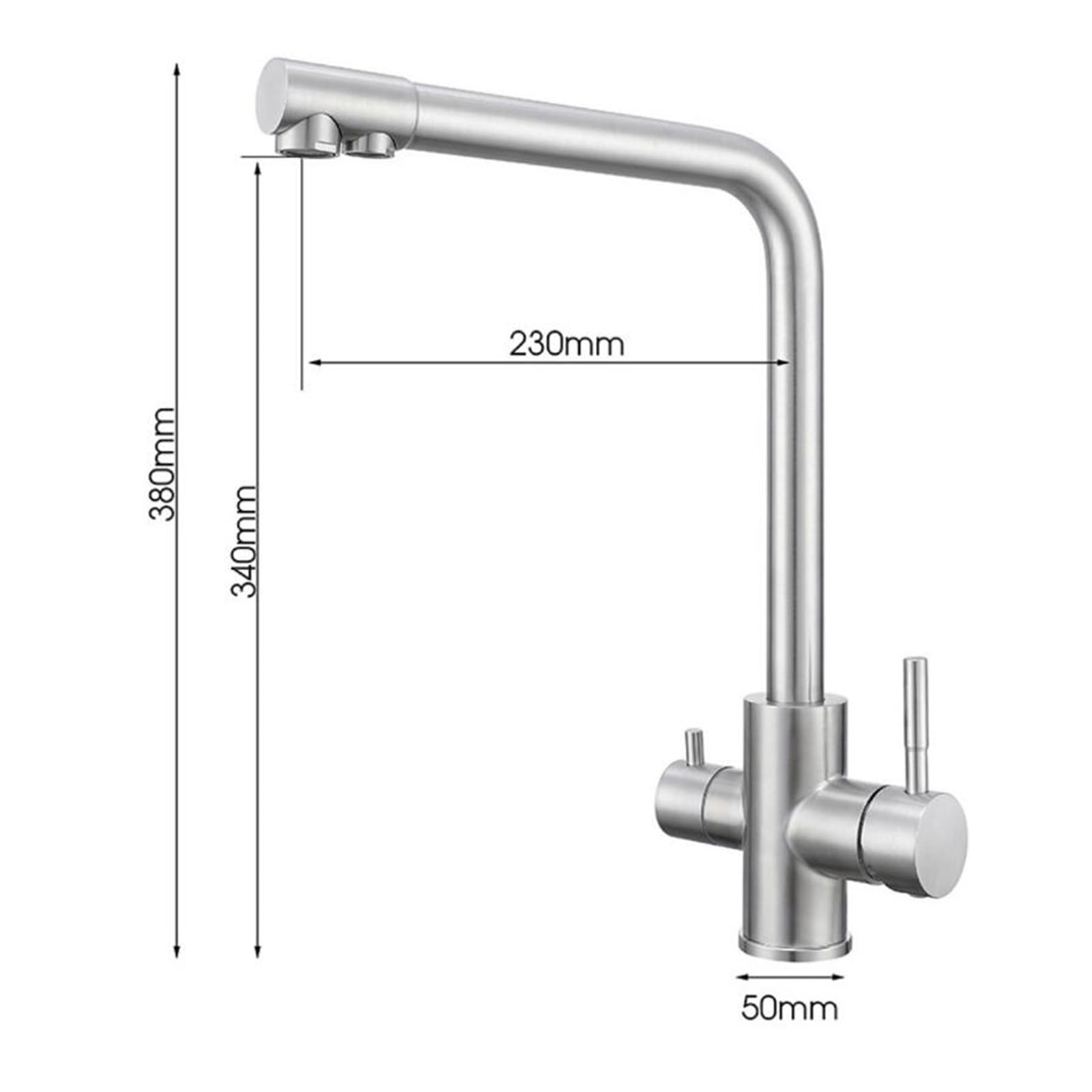 Mitigeur Cuisine 3 Voies Osmoseur Acier Inoxydable-Brossé