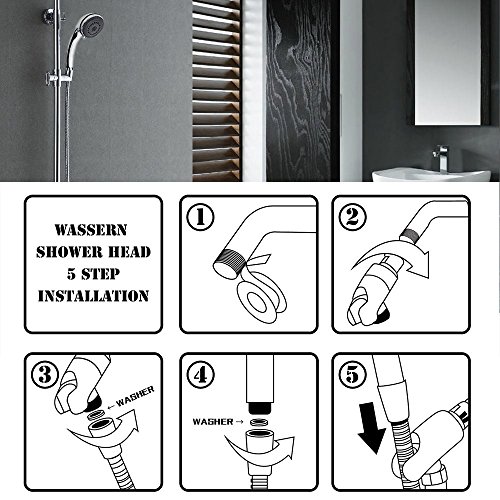Duschkopf, 7 Strahlarten Hochdruck Wassersparend Handbrause, Handbrause mit Schlauch(1.5M), Luxus Spa Verstellbar Handbrause Duschbrause Universal Dusch Kopf Chrom - Image 7