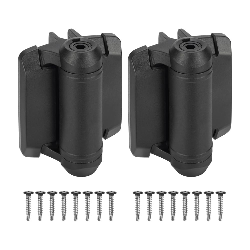 Xnuiasqe Self-Closing Gate Hinges(2Pcs) With Safety Caps, Pool Gate Hinges Featuring Adjustable Fencing Hinge Alignment Legs