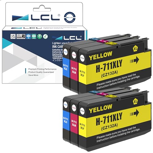 Cartouche d'encre 711XL LCL pack de 6 couleurs pour traceur HP Designjet T120 T520 T530