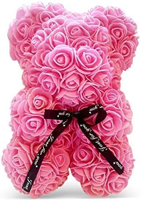 Pink Rose Bear, Flower Bear, A Perfect Gift for Special Occasions, 10" High