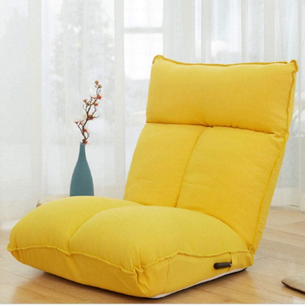 Bean bag Balcón Bay Ventana Reclinable Silla de piso ajustable 14 Posición Silla de tela reclinable perezosa plegable (Color : A)