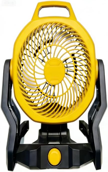 Ecarke 7" Portable Floor Fan Compatible with Milwaukee 18V Battery & AC Power 3500RPM High Airflow Cordless Fan with Hook 3-Speed Quiet Operation for Jobsite Camping Tent (Battery Not Included)