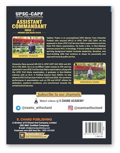 Image of UPSC CAPF AC (Assistant Commandant) Paper 1 Exam Book 2026 - 2027 | Central Armed Police Forces | Topicwise PYQ Previous Year Exams Solved Question Papers (2016-2025) - Edition Books in English