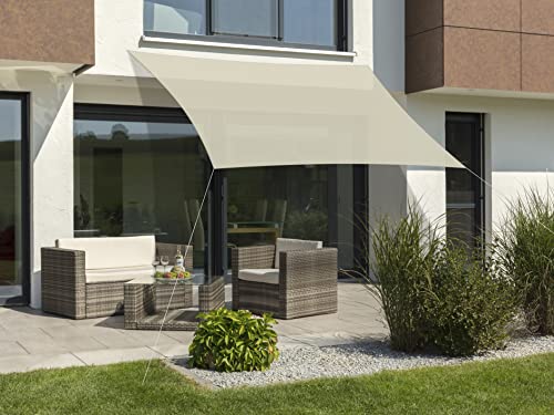 Tenda da sole Teneriffa naturale 360 x 250 cm rettangolare 234-02 tessuto HDPE 1.6 kg