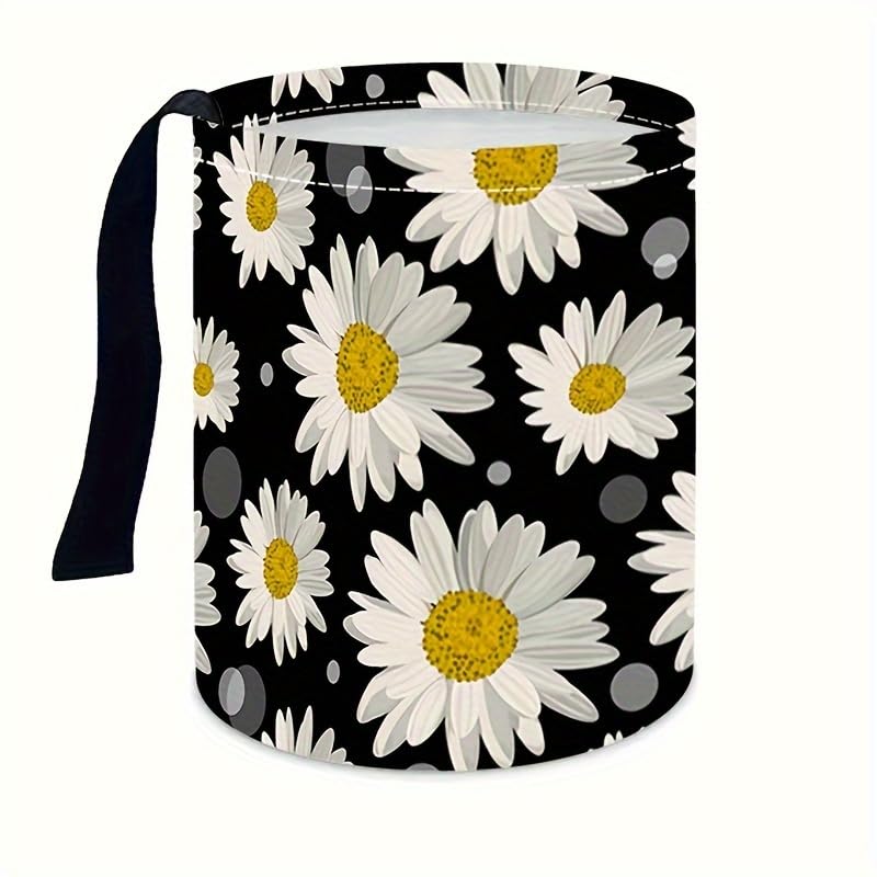 Image of Portable Reusable Waterproof Car Trash Bin, Multipurpose Vehicle Organizer, Road Trip Essentials (Daisy 2)