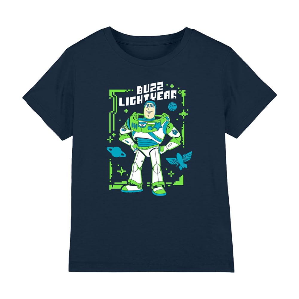 Disney Toy Story 5 Buzz Lightyear Gaming Kids T Shirt, Navy, 5-6Y