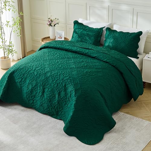 Image of Kingnex Oversized King Bedspreads 128x120 Rain Forest Green