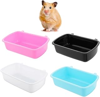 4 Pcs Small Animal Feeder Bowl Basic Dish for Hamster Mice Rat Hedgehog Small Pet