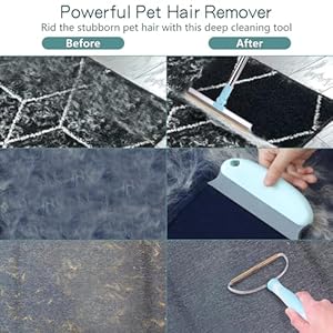   4-Packs-Pet-Hair-Remover-Set-Retractable-Carpet-Scraper-Rake-180Rotating-Dog-Shedding-Cleaner-ToolExtra-Wide-Metal-Edge-of-Pet-Hair-Remover-for-Embedded-Fur-Removal-from-CarpetStair-or-Rug