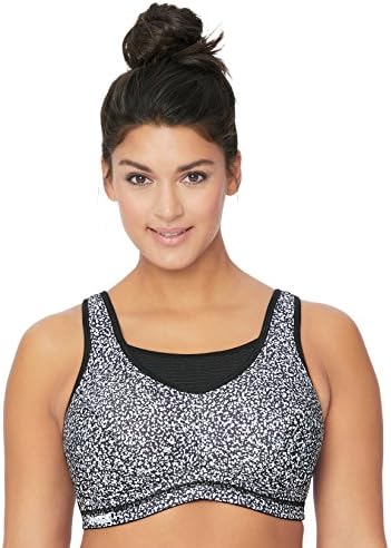 Glamorise Women's Elite Performance Full Figure Wirefree Camisole Plus Size Back Close Sports Bra #1067