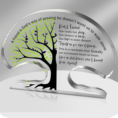 Jetec Best Friend Gift Friendship Plaque Keepsake for Men Women Bestie Gifts Positive Tree Engraved...