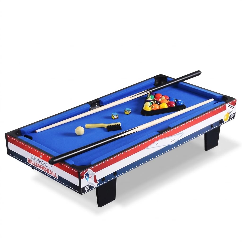 Mesa Billar Infantil Madera, Juego Billar para Casa, Mesa Billar Compacta para Niños, Entretenimiento Familiar