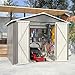 Price comparison product image BIRCHTREE Garden Shed Metal Apex Roof 8FT X 6FT Outdoor Storage With Free Foundation Grey