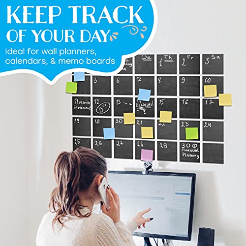 Mmfb Arts & Crafts Chalkboard For Wall - 7.5 Foot Chalk Board Stick On Wall Paper With Dry Erase Markers - Large Wallpaper Peel Adhesive For Classroom, Office And Home #TOP4