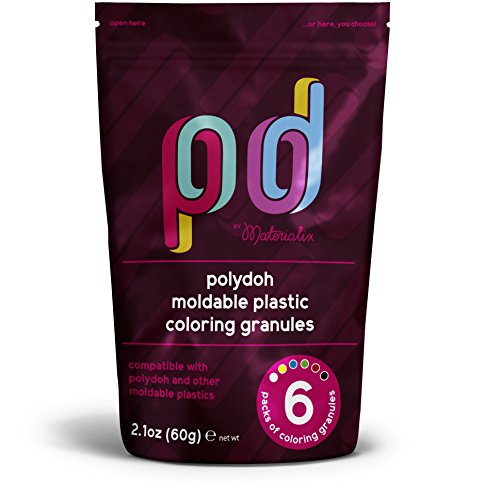 Moldable Plastic Coloring granules/Pigment Pack pellets. 6 Colors. Large Pack. Compatible with All moldable Plastics.