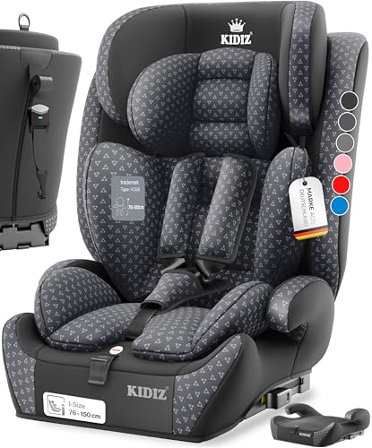 KIDIZ Seggiolino auto Triangle Premium per bambini con Isofix, seggiolino auto | 9 kg – 36 kg 1 – 12 anni | gruppo 1/2/3 | universale | omologato secondo ECE R129/03