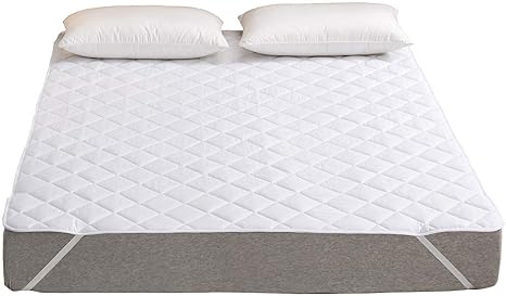 Amazon 敷きパッド キング ベッドパッド 綿100 洗える 抗菌 防臭 防ダニ加工 敷パッド オールシーズンで使える 裏地がズレ防止素材使用 ベッドシーツ ベッドマット マットレスパッド 丸洗いok ホワイト キング 180x0cm ベッドパッド 敷きパッド オンライン通販