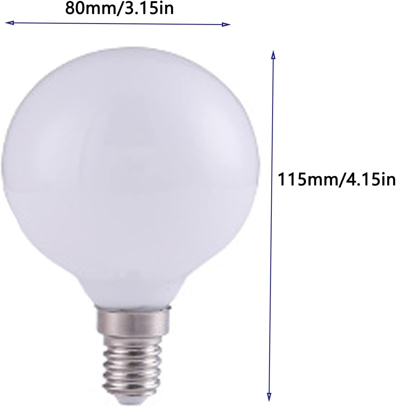 G25(G80) Globe LED Light Bulbs, E12 5W Vanity Edison Bulbs, Warm White 3000K,750LM, E12 Base, Milky Filament Bulbs for Vanity Makeup Mirror Bathroom Bedroom,4 Pack