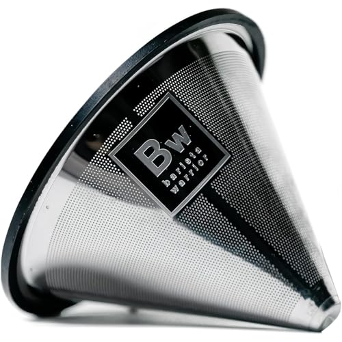 Barista Warrior Compatible for Chemex & Hario V60 Pour Over Coffee Filters - Reusable Stainless Steel - Best Coffee Maker and Bar Accessories (Silver)