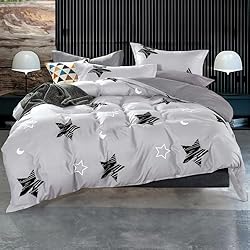 Edredones Estampados Amazon BESCH Edredón Invierno Nórdico de Microfibra 150x220cm para Cama de 90 - Edredón Suave, Cálido, Gruesa - Estampada Estrella