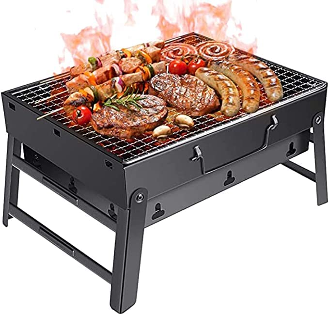 Organized HomeCompact Portable & Folding Outdoor BBQ Charcoal Grill Black (S)