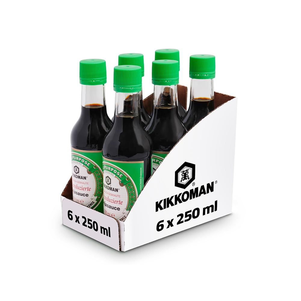 KIKKOMAN Salzreduzierte Sojasauce, 6er Pack (6 x 250 ml)