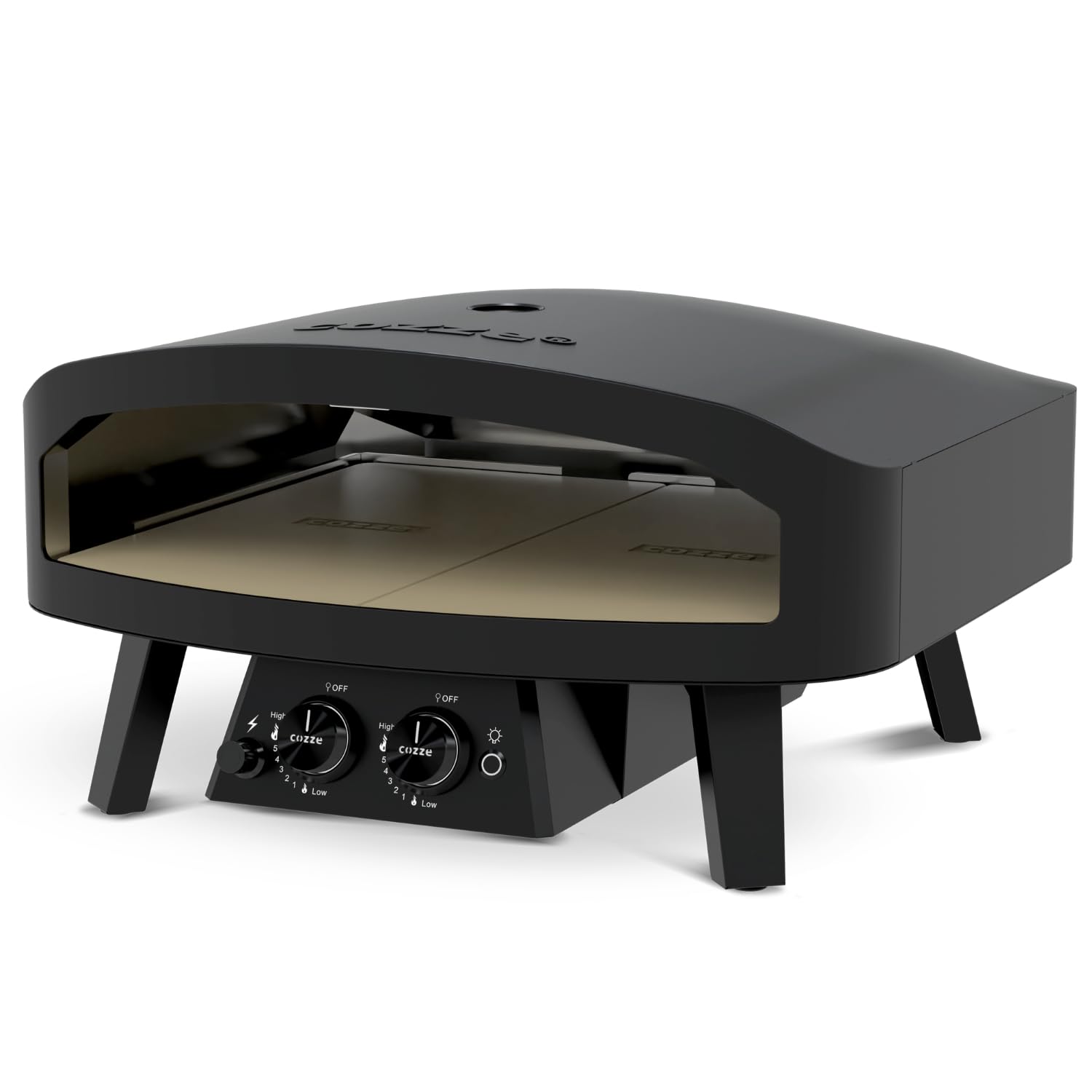 cozze® 24" Four a Pizza Gaz Édition Noire Ø60 cm │ Four à Pizza Extérieur 600°C – Cuisson en 2 minutes