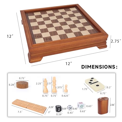 Juego de mesa Deluxe 7-en-1 set de madera miniatura 2