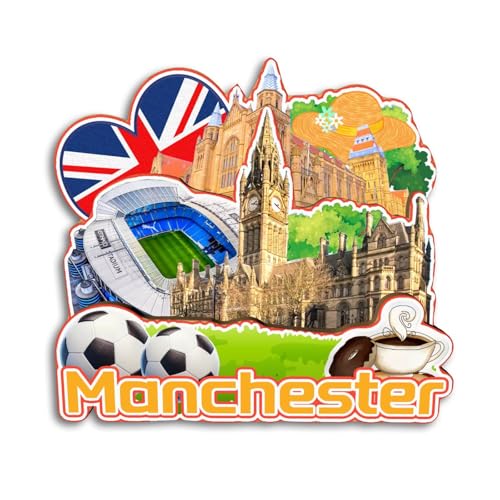 Quwsne Refrigerator Magnet Manchester UK Fridge Magnet City Travel Souvenirs Tourist Gifts 3D Classic Landmarks Handmade Crafts Home Decoration -3742