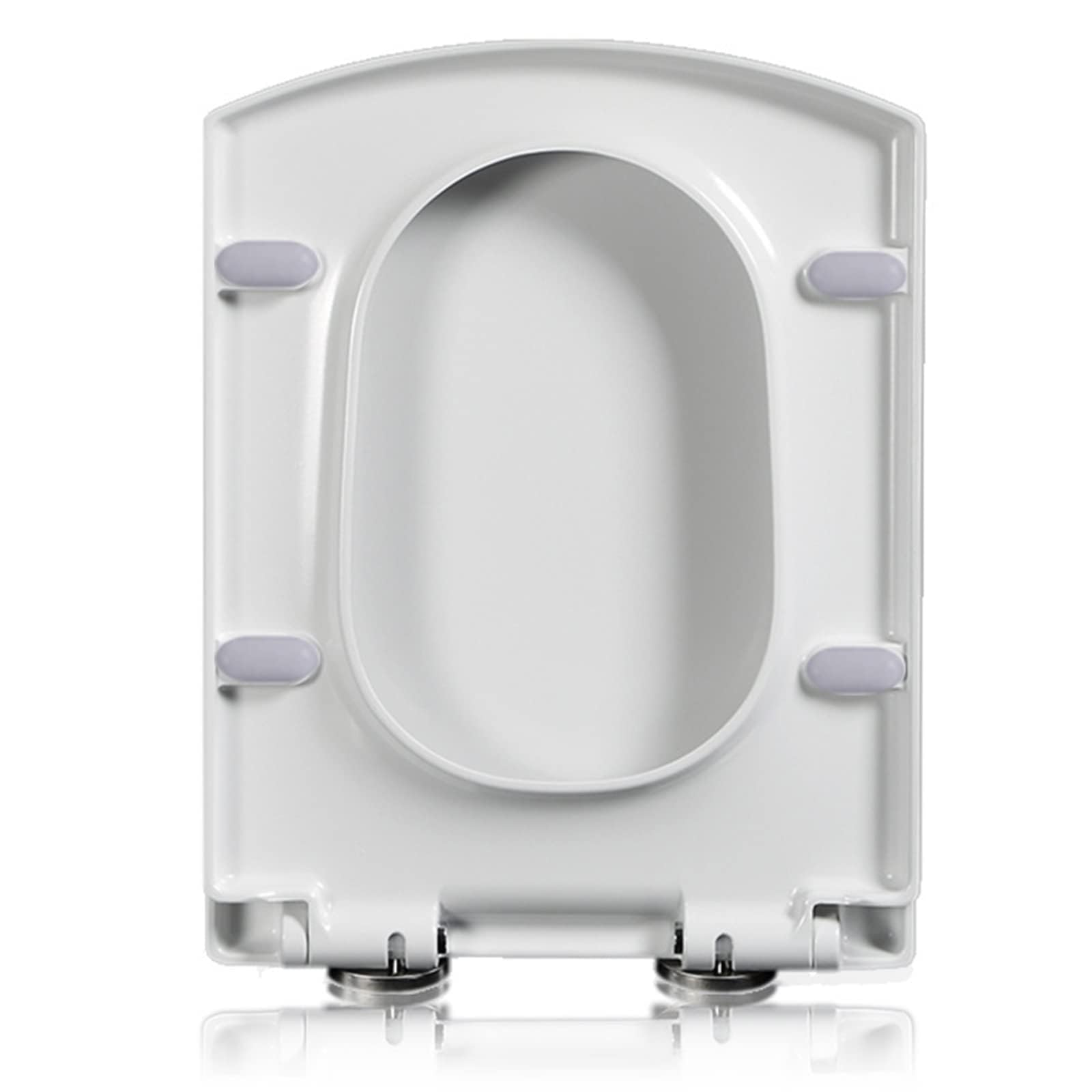 Brigtviee Square Toilet Seat Will Slow Close, Bathrooms Square Toilet Seat Never Loosen And Provide The, PP Plastic, Top Fixing Adjustable Hinges, Square Toilet Lid,White,03B