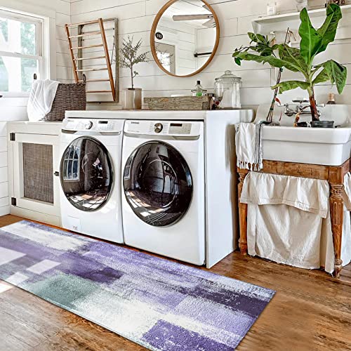 Purple Kitchen Rug, Purple Abstract Art Kitchen Rugs, Kitchen Mats For Floor, Kitchen Organization Non-Slip Kitchen Mat, Anti-Fatigue Mat Home Decor Kitchen Floor Mats, Purple Kitchen Decor Runner Rug #TOP6
