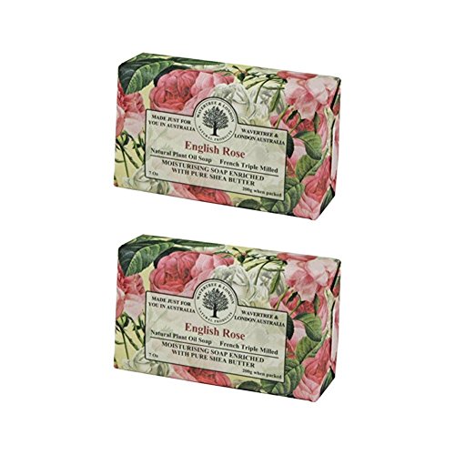 Wavertree & London English Rose Luxury Soap, 7 Oz (Pack of 2)