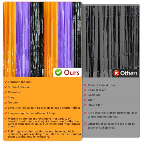 Image of OHOME Halloween Decorations - Halloween Party Decorations | Trick or Treat Backdrop Banner for Wall Door | Halloween Birthday Party Favors Supplies Indoor Outdoor
