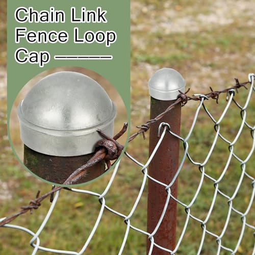 Image of Yaocom 20 Pcs 2-3 /8 inch Chain Link Fence Post Cap Round Dome External Post Caps Aluminum Chain Link Only Use for Outside Diameter Outdoor Fence Parts, Silver