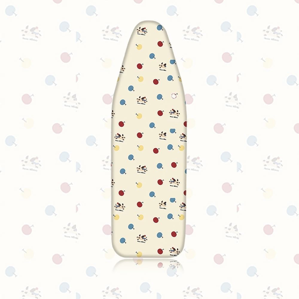 Ironing Board Cover Cotton Ironing Board Cover and Pad 36x12 39x13 43x13 48x15in Iron Board Cover with Thick Padding Elastic Edges(Beige 2,48x15in(120x40cm))