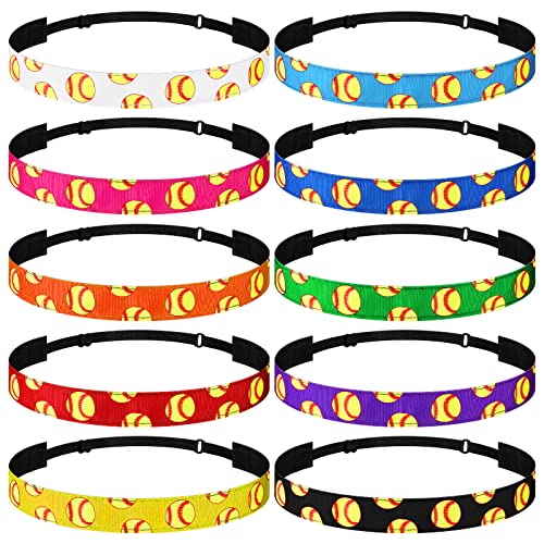 Bandeaux de softball Chunyin réglables et antidérapants pour le sport et filles - Lot de 10