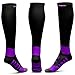 KKUP2U Compression Socks for Men & Women, 20-30 mmhg Medical Graduated Compression for Flight, Maternity, Travel, Nurses,Athletics, Running - Boost Stamina, Circulation & Recovery -Purple L
