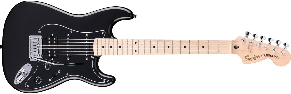 Squier by Fender Affinity Series Stratocaster Junior HSS, Maple Fingerboard, Metallic Black