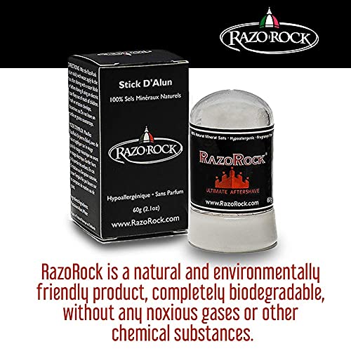 Razorock Alum Stick - 60 G - After Shave Stick – Natural Healing And Toning For Razor Cuts #TOP2