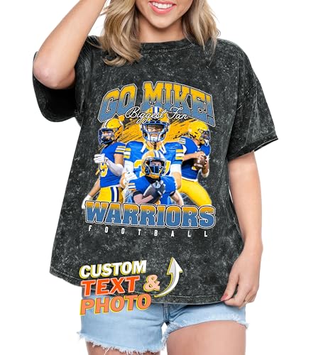 Tehg & Tuhg Custom Photo Cheer and Dance T-Shirt Personalized Vintage Baseball Shirt for Mom Dad Game Day Spirit or Team Gift