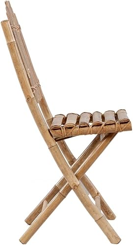 Miniatura 5 de Patio Chair Set of 2, Folding Garden Chairs with Bright Green Cushions, Rustic Bamboo Frame, 16.5x19.7x36.2in, Outdoor Seating for Balcony, Dining,