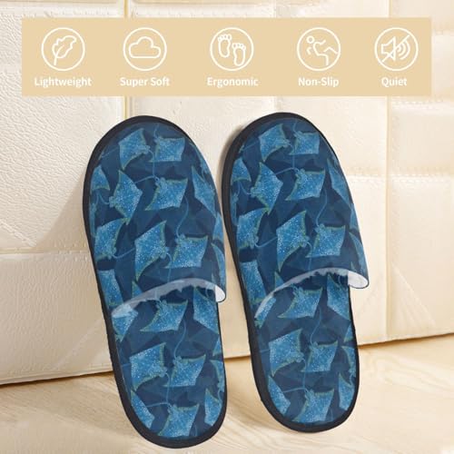 Stingray Print House Slippers For Women And Men,Soft Slippers With Memory Foam,Non-Slip Indoor Home Shoes2