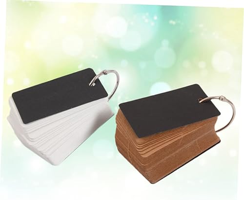 Miniatura 5 de NUOBESTY 300 tarjetas con tapa para estudiar tarjetas de notas con anillos, bloc de notas fácil de volver, mini tarjetas de notas en blanco, mini