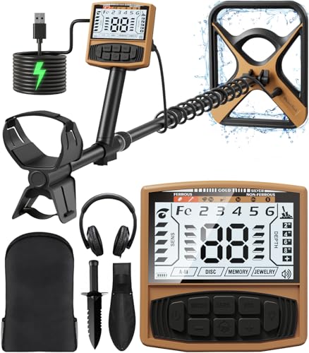 DetectTrek M55 Metal Detector, Waterproof, 5 Modes, Brown