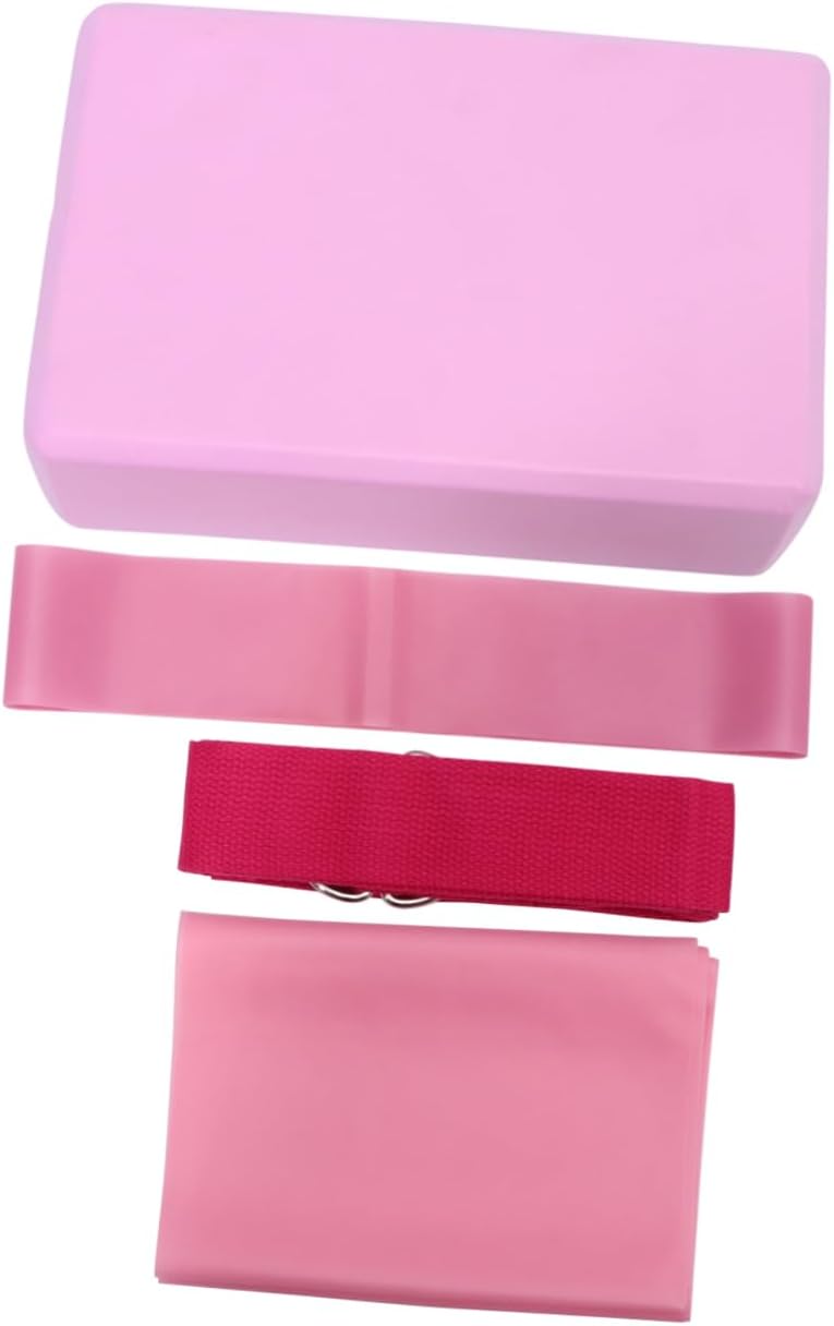 1 Set Yoga Tool Kit Includes Resistance Ring Stretch Band and Latex Pull Towel for Home Gym Lightweight and Durable Yoga Supplies Pink for Exercise and Present Choices