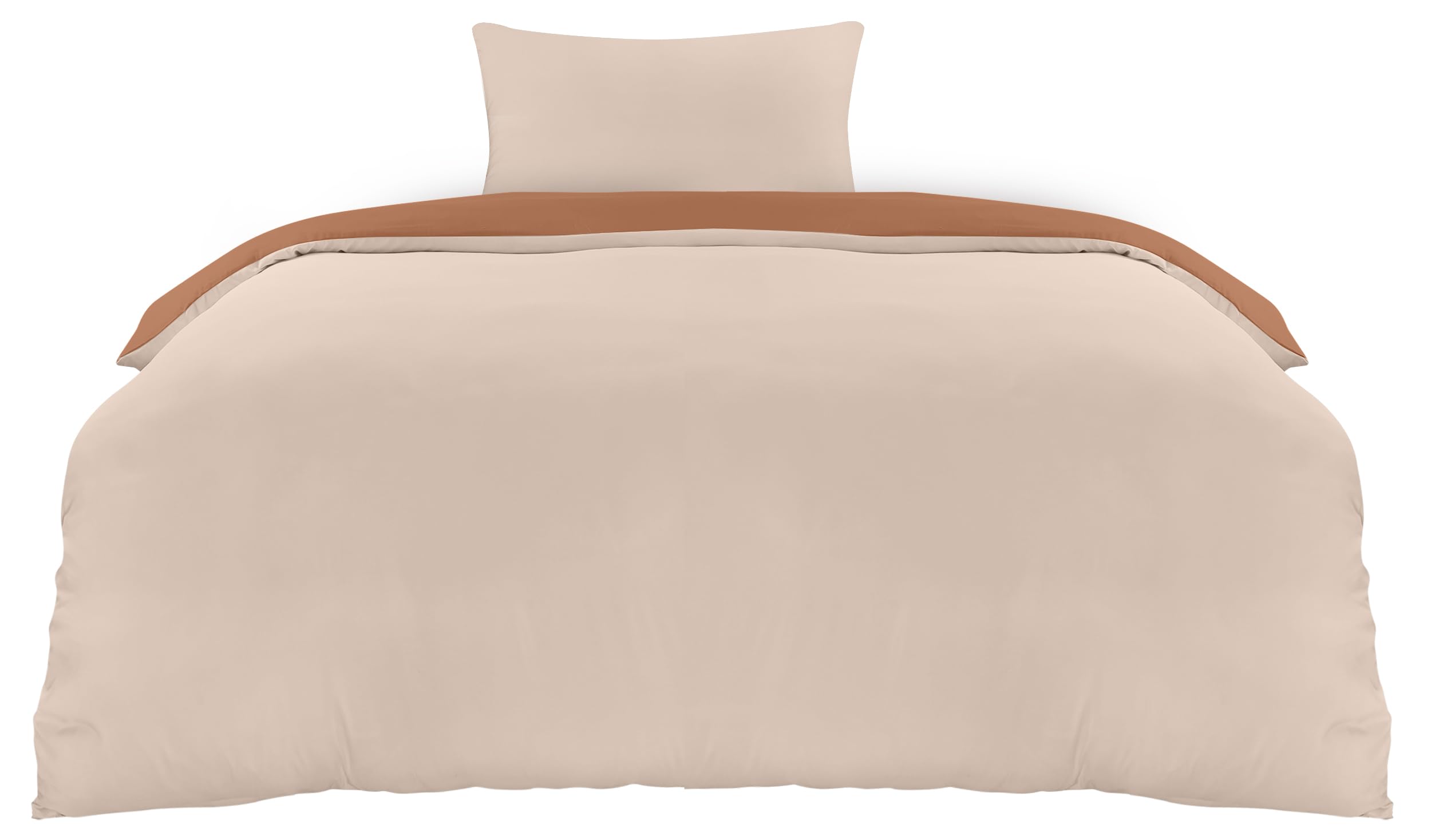 Utopia Bedding Single Duvet Cover Set - Soft Microfibre Polyester Duvet Cover with Pillow case - Bedding Quilt Cover Set (Tan/Off White)