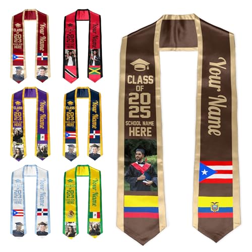 Batorkpl Custom Graduation Stole Sash with Name, Class Of 2025 Personalized Gift