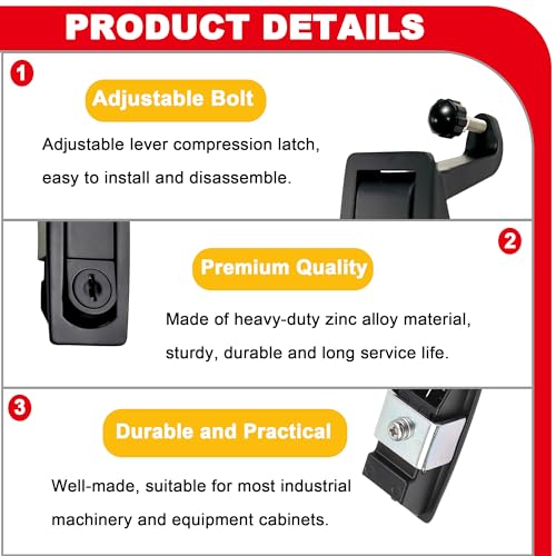 Evan EV-WMMS09970614 Compression Latch With Key, Zinc Alloy Compression Locks, Flush Mount Trigger Latches thumb #3