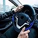 Alusbell Microfiber Leather Steering Wheel Cover Breathable Auto Car Steering Wheel Cover for Men and Women Universal 15 Inches (Blue)